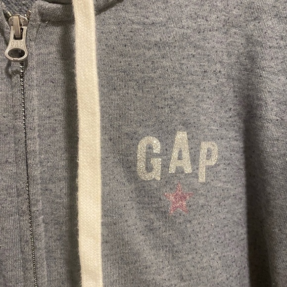 GAP ZIP FRONT HOODIE SPARKLY BEDAZZLED STAR DETAIL SIZE MEDIUM - Picture 2 of 3